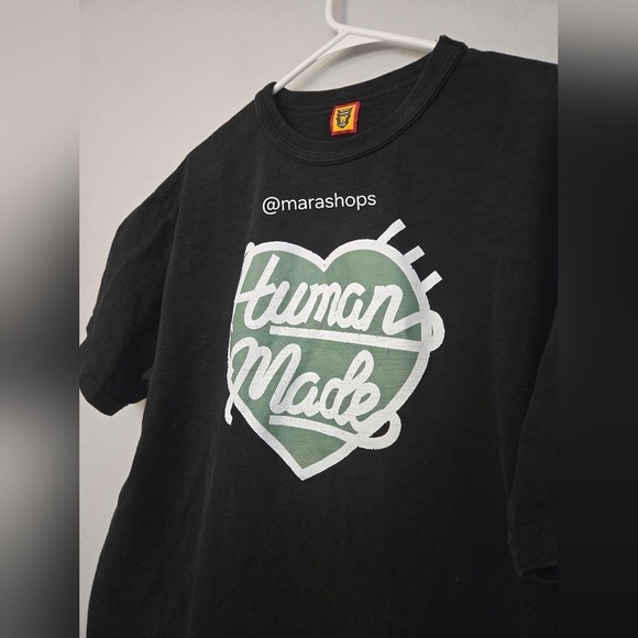 Human Made Heart Logo T-Shirt Black - Picture 2 of 13